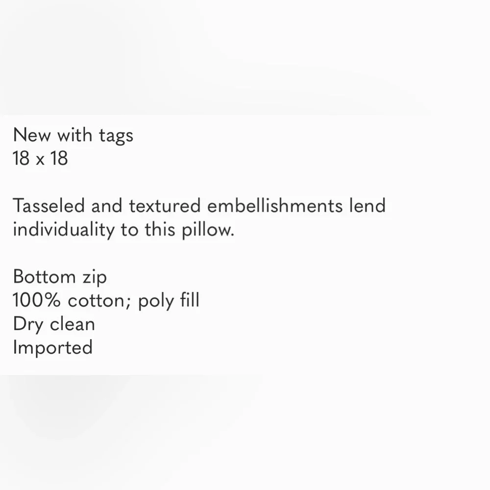Anthropologie Textured Kama Pillow 18 x 18 NWT